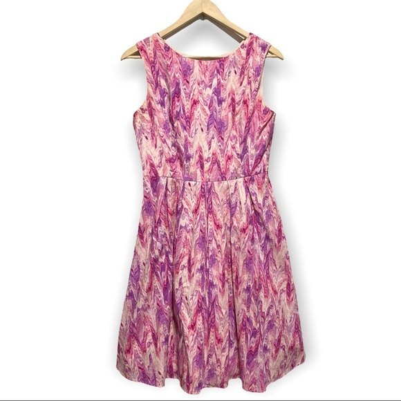 ModCloth Chalk of the Town Dress in Pink & Purple Marble Print, Size Medium - Picture 4 of 16